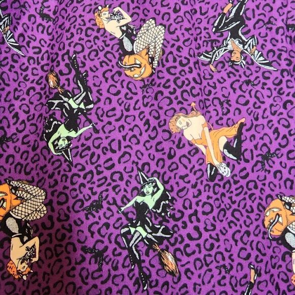 1X 14W 16W Torrid Purple Leopard Foxy Sleep Legging Witches Pinup Girl Halloween - Picture 5 of 9